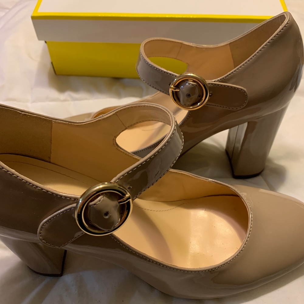 Patent Nude Mary Jane Heels